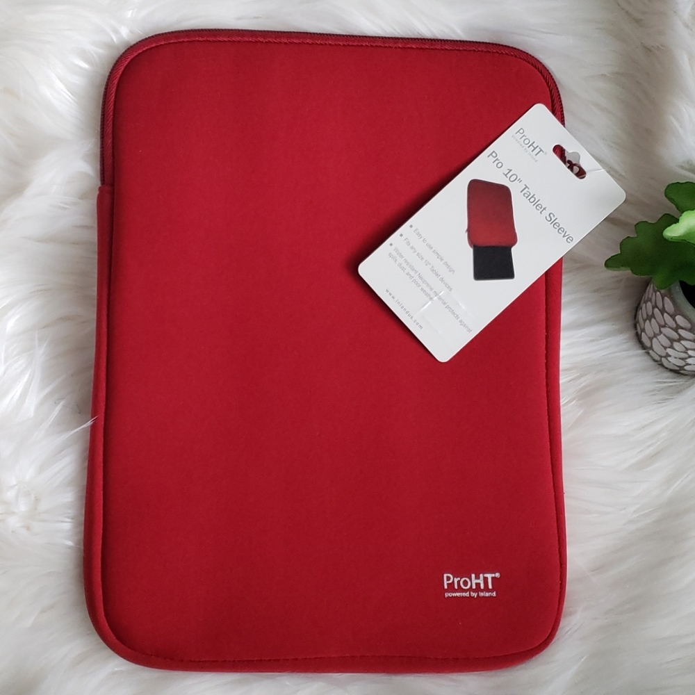 Inland ProHT Pro 10" Red Neoprene Tablet Sleeve